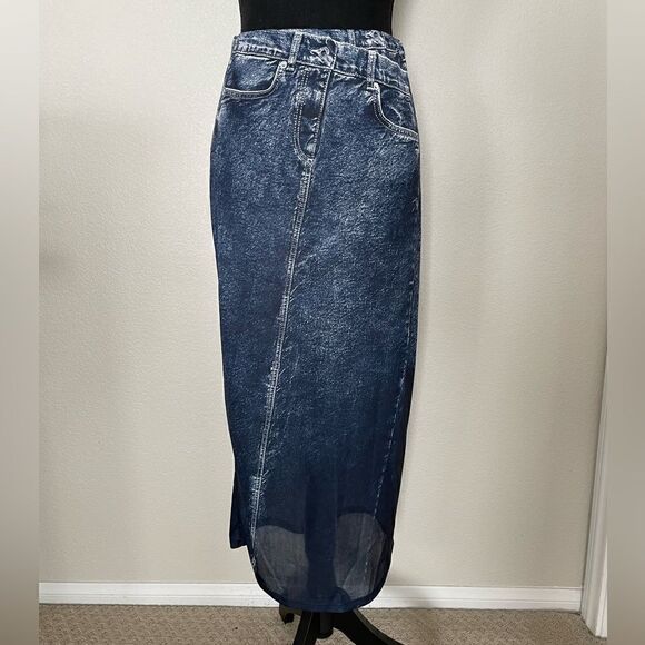 NWT Zara Denim-Look Skirt - Picture 1 of 10